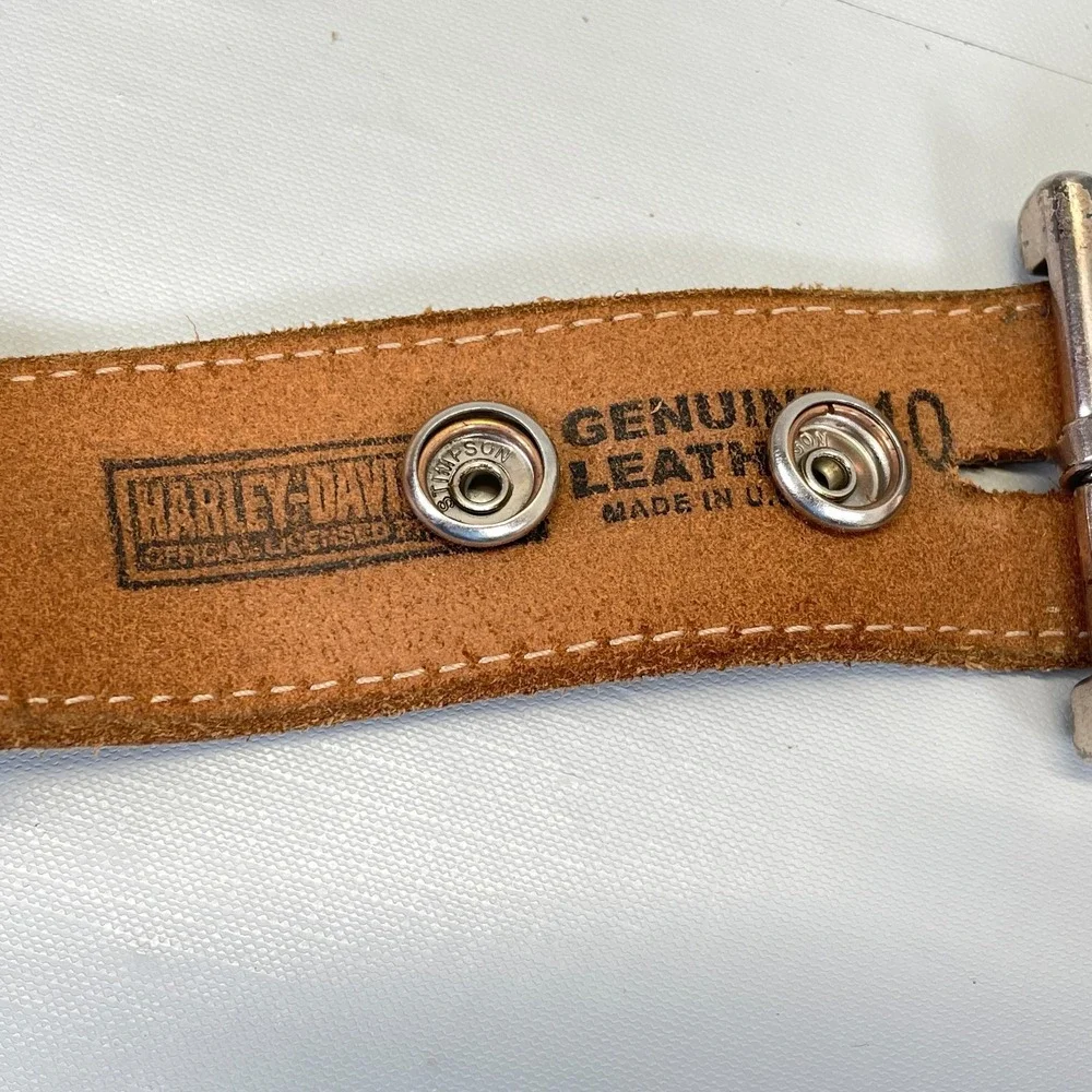 Harley-Davidson Belt Mens Size 40 Brown Leather Western Biker Buckle - USA